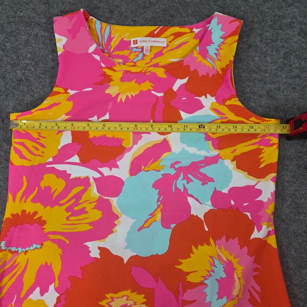 Jude Connally Beth Shift Dress Womens 8 Pink Orange Floral Jude Cloth Sleeveless - Picture 3 of 6